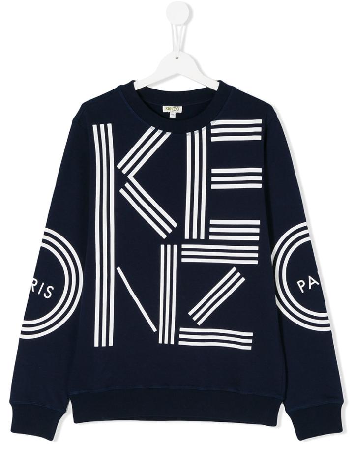 Kenzo Kids Logo Print Sweatshirt - Blue