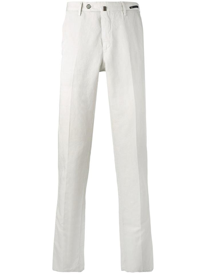 Pt01 - Slim-fit Trousers - Men - Cotton/linen/flax - 58, Grey, Cotton/linen/flax