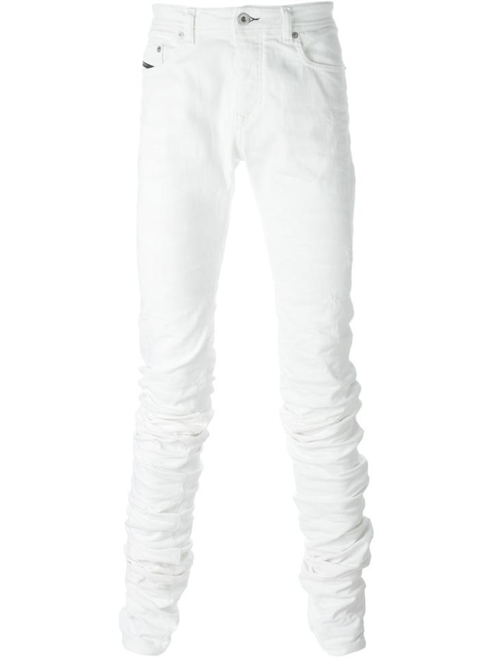 Diesel Black Gold Wrinkled Jeans - White