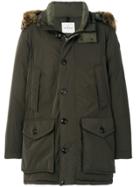 Moncler Fox Fur Trim Hooded Jacket - Green