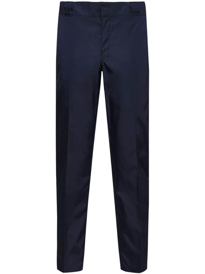Prada Gabardine Cropped Trousers - Blue