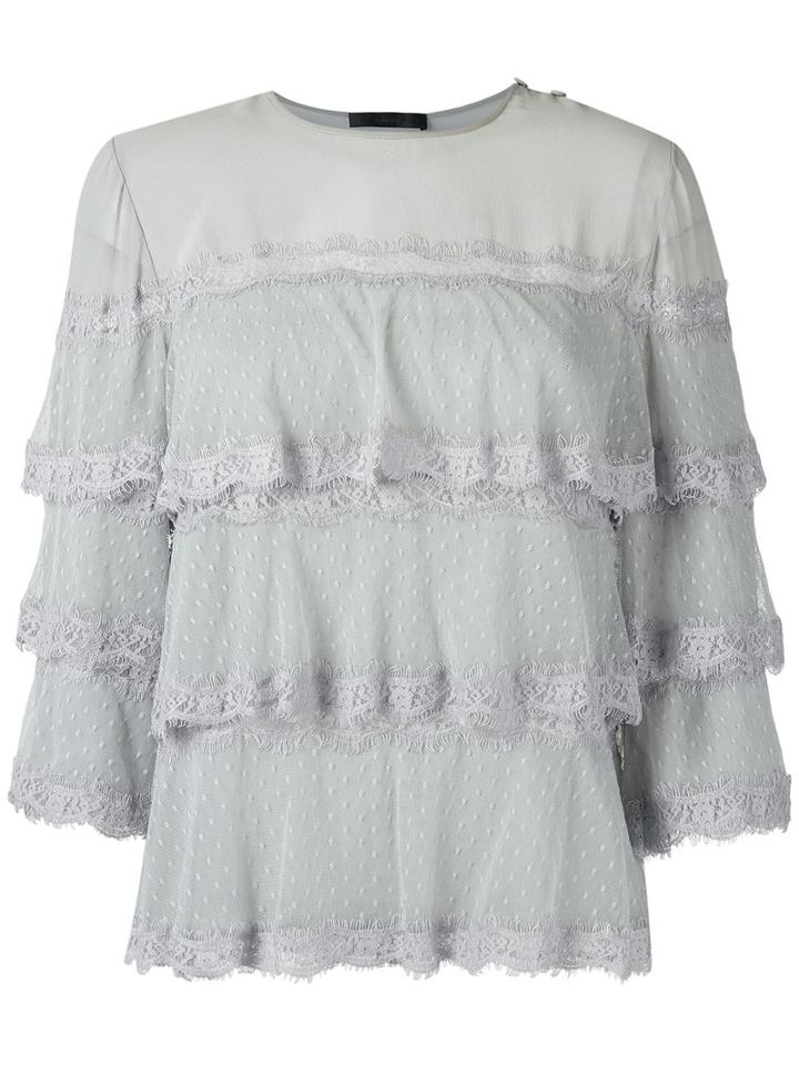 Talie Nk - Layered Blouse - Women - Polyester - 40, Grey, Polyester