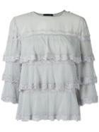 Talie Nk - Layered Blouse - Women - Polyester - 40, Grey, Polyester