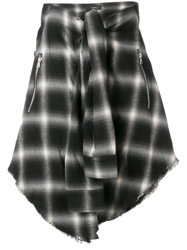 Amiri Plaid Wraparound Shirt - Black