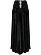 Paco Rabanne Crystal Detail Flared Maxi Skirt - Black