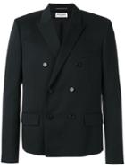 Saint Laurent Peaked Lapel Blazer, Men's, Size: 48, Black, Virgin Wool/cotton/silk