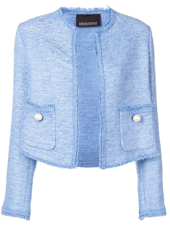 Ermanno Scervino Pearl-embellished Jacket - Blue
