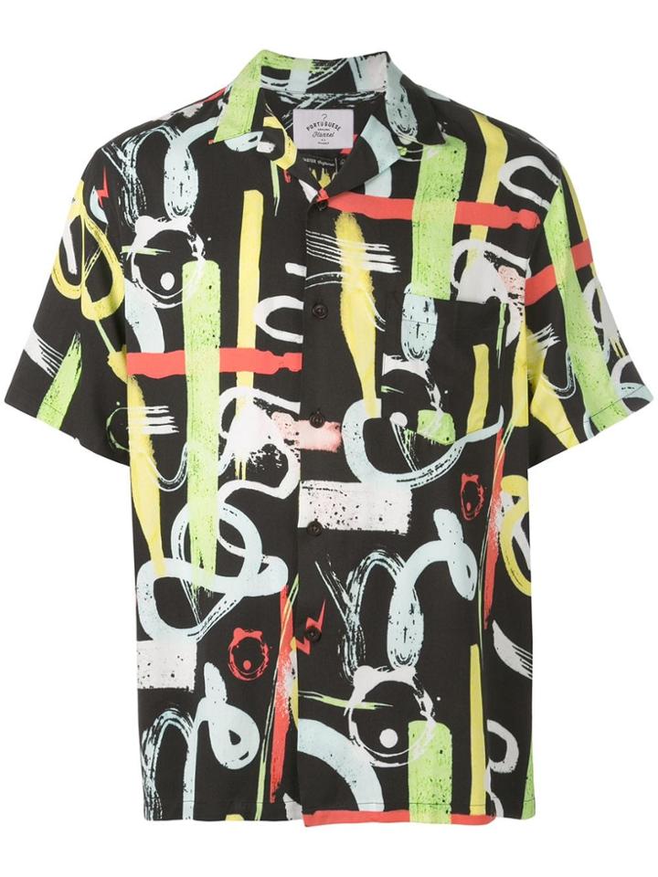 Portuguese Flannel Abstract Print Shirt - Green