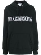 Moschino Logo Embroidered Hoodie - Black