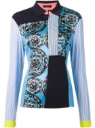Versace 'baroque Ice' Shirt, Women's, Size: 38, Blue, Cotton