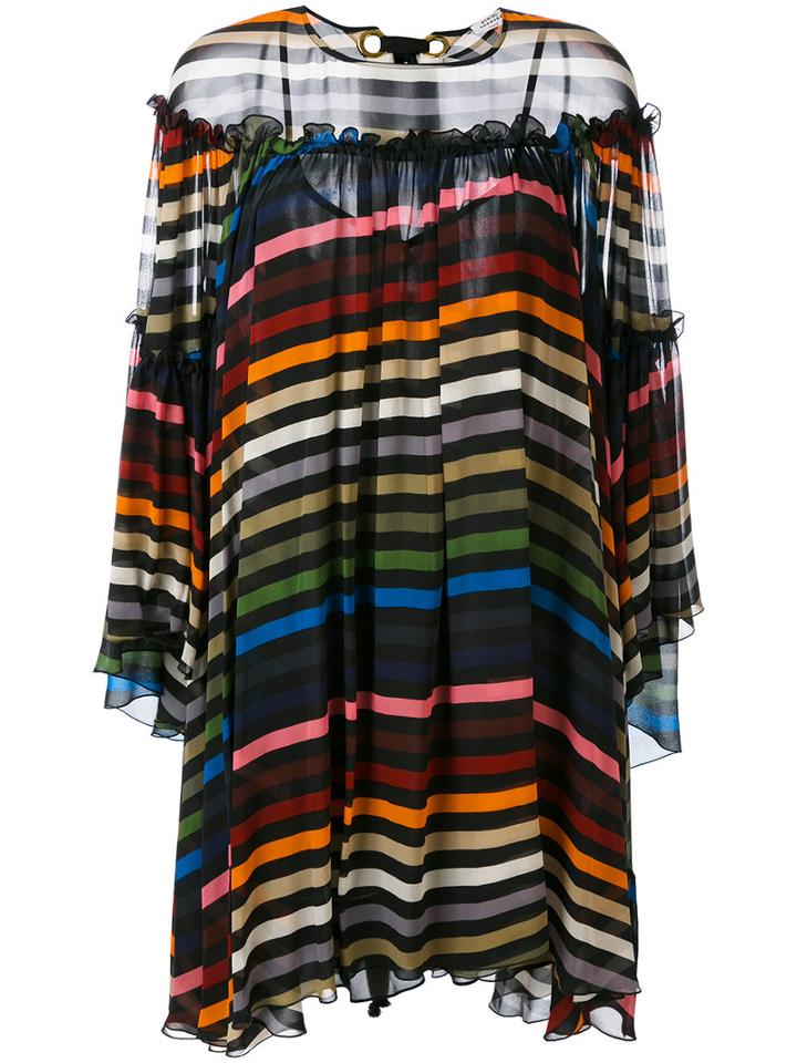 Sonia Rykiel - Stripe Flared Top - Women - Silk - 36, Silk