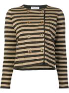 Sonia Rykiel Striped Boxy Cardigan, Women's, Size: Large, Brown, Cashmere/wool
