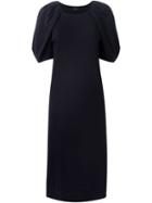 Dresscamp Puff Sleeve Shift Dress, Women's, Size: 38, Blue, Cotton