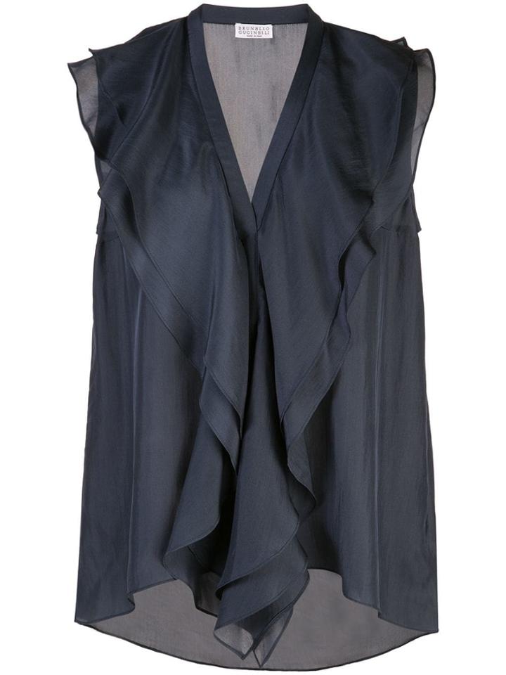 Brunello Cucinelli Ruffled Top - Blue