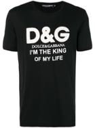 Dolce & Gabbana Logo Print Slogan T-shirt - Black