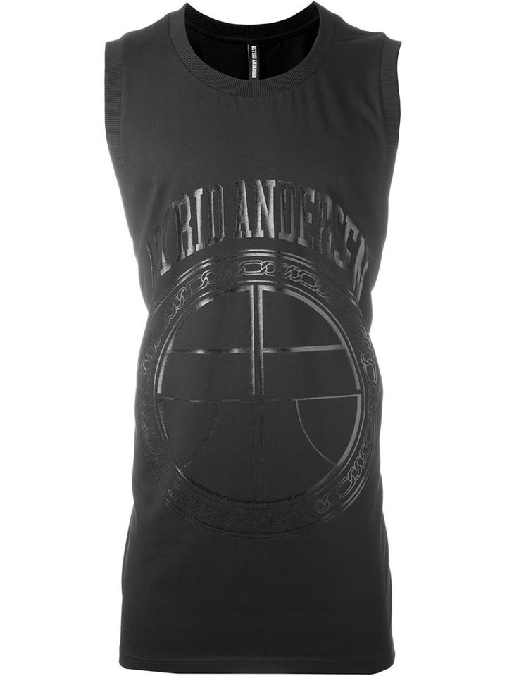 Astrid Andersen Contrast Texture Logo Print 'baseball' Tank Top