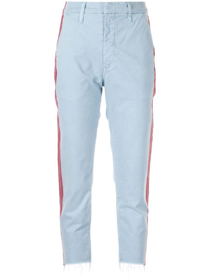 Mother Frayed Hem Jeans - Blue