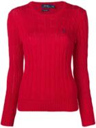 Polo Ralph Lauren Logo Cable Knit Sweater - Red