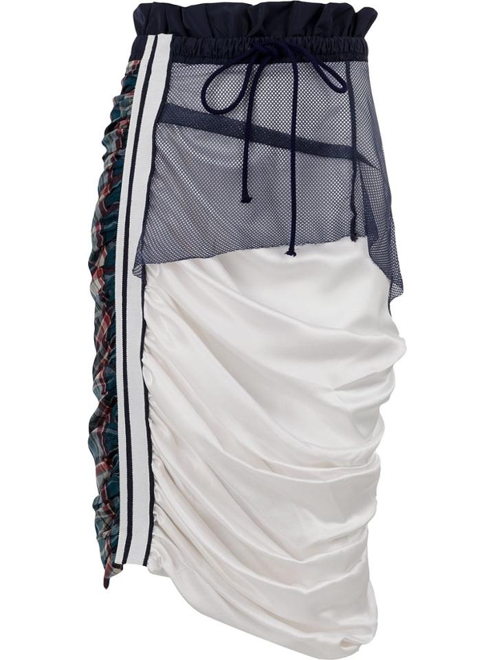 Preen By Thornton Bregazzi Draped Drawstring Skirt - Blue