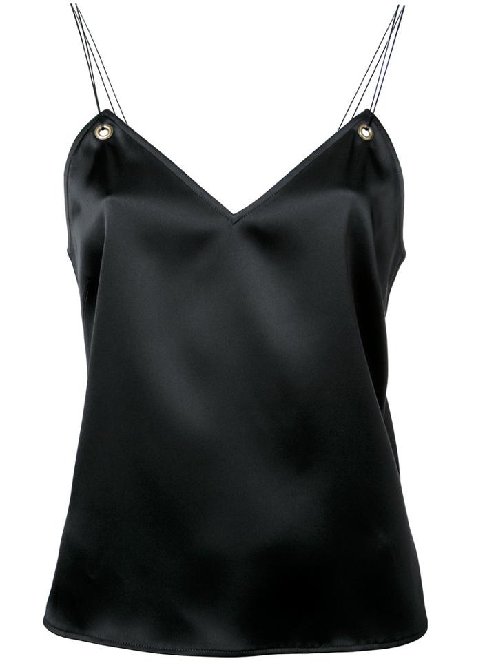Cityshop V-neck Slip Top, Women's, Black, Polyester/triacetate