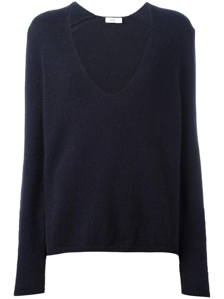 Closed V-neck Jumper, Women's, Size: Large, Blue, Nylon/alpaca/wool