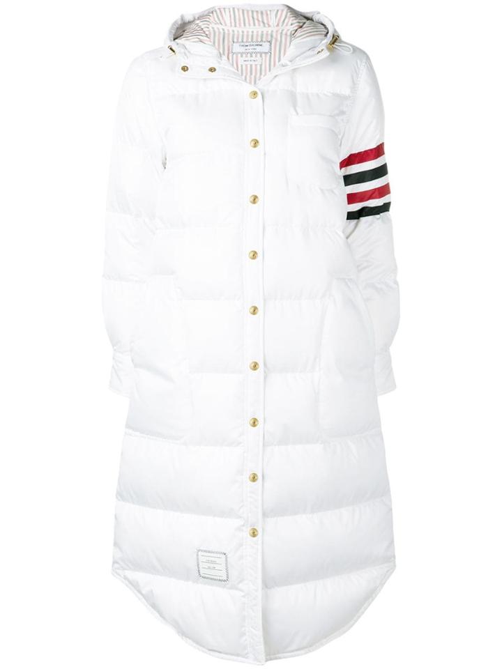 Thom Browne 4-bar Down Filled Shirtdress - White