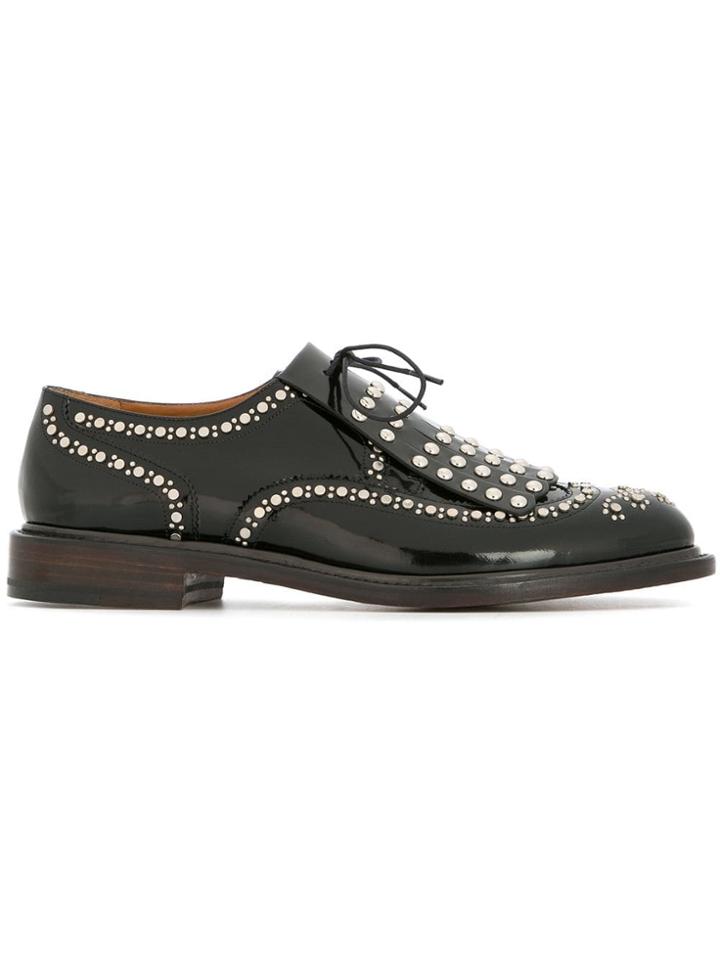 Clergerie Studded Lace-up Shoes - Black