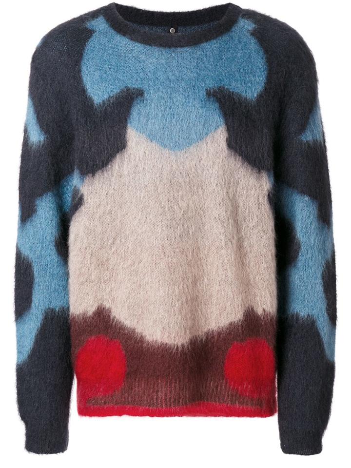 Oamc Colour-block Knitted Sweater - Blue