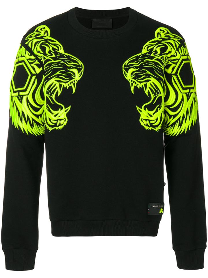 Philipp Plein Tiger Print Sweatshirt - Black