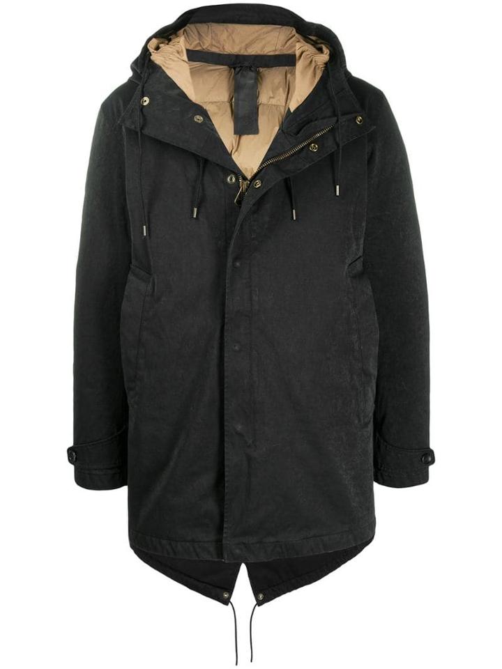 Ten C Hooded Padded Coat - Black