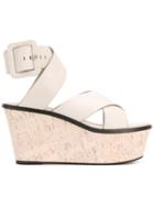 Barbara Bui Crossover Wedge Sandals - Nude & Neutrals