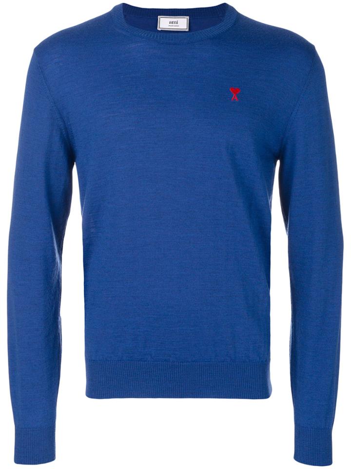 Ami Alexandre Mattiussi Ami De Coeur Crewneck Sweater - Blue