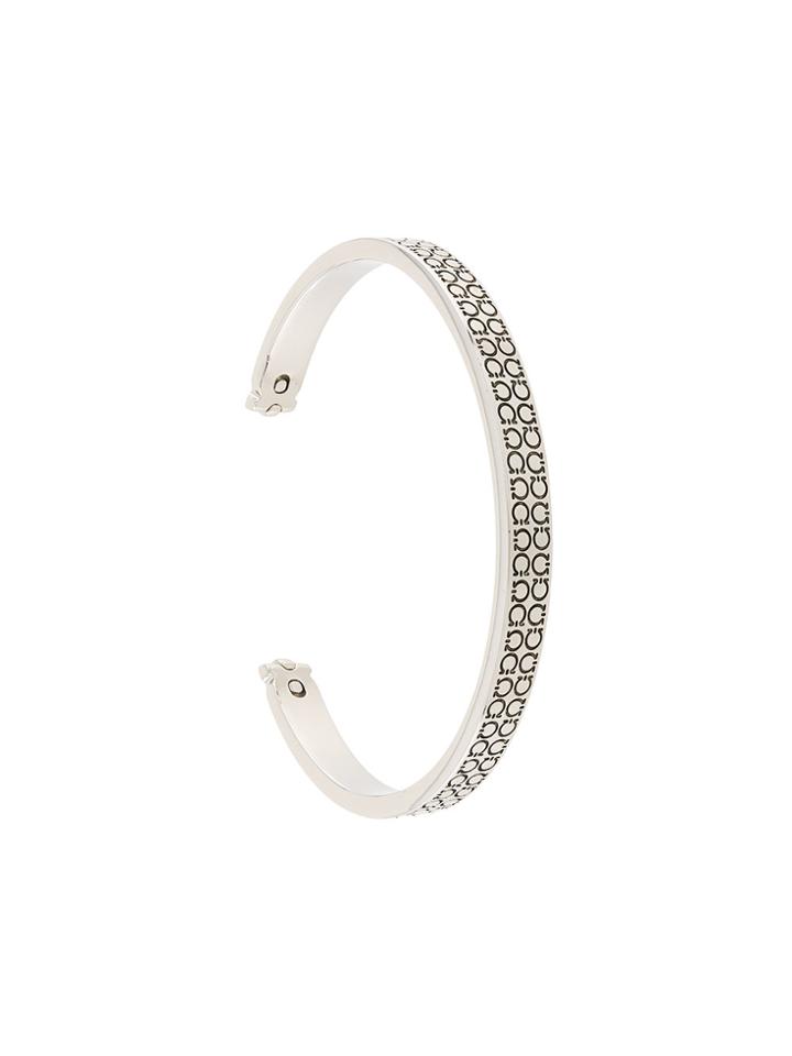 Salvatore Ferragamo Gancio Engraved Bangle - Metallic