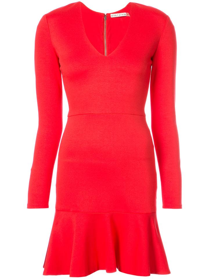 Alice+olivia Peplum Hem Mini Dress - Red