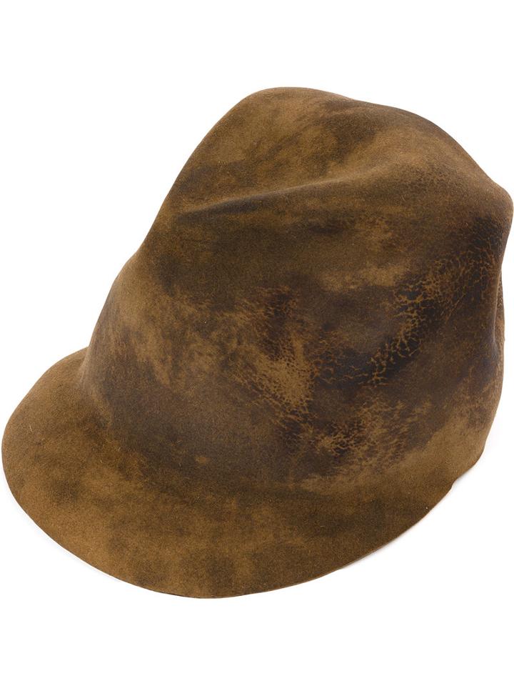 Horisaki Design & Handel - Distressed Cap - Men - Rabbit Fur Felt - 57, Brown, Rabbit Fur Felt