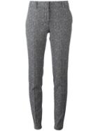 Incotex Herringbone Tailored Skinny Trousers, Women's, Size: 42, Black, Cotton/polyester/spandex/elastane/viscose