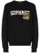 Sophnet. Logo-print Camouflage-pocket Sweatshirt - Black