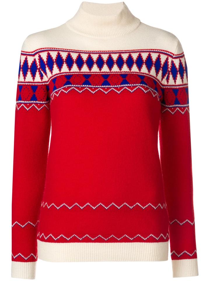 Maison Margiela Argyle Knit Roll-neck Jumper - Red