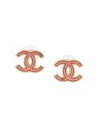 Chanel Vintage Cc Logo Iridescent Earrings, Women's