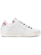 Leather Crown Snakeskin Effect Trim Sneakers - White