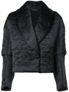 Natori Shawl Collar Cropped Jacket - Black