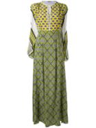 Msgm - Patterned Maxi Dress - Women - Silk - 44, Green, Silk