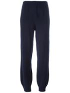 Liska Cashmere Track Pants, Women's, Size: Large, Blue, Cashmere