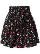 Marc Jacobs - Painted Flower Print Skirt - Women - Silk/cotton/spandex/elastane - 2, Black, Silk/cotton/spandex/elastane