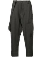 Isabel Benenato One Suspender Cropped Trousers - Grey