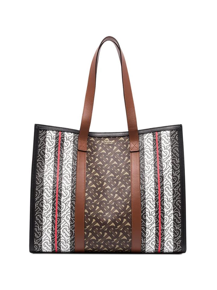 Burberry Tb Monogram Canvas Tote - Brown
