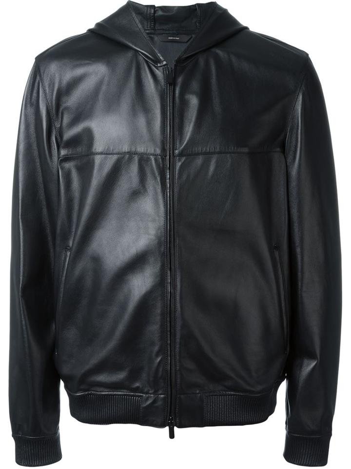 Fendi Hooded Jacket, Men's, Size: 52, Black, Lamb Skin