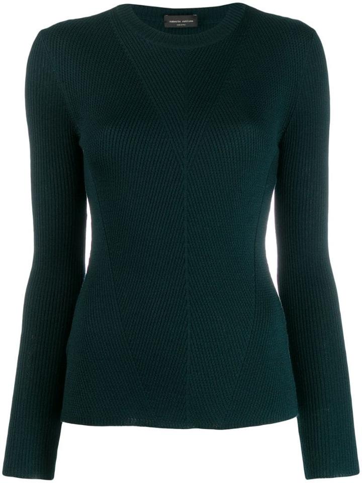 Roberto Collina Ribbed Knitted Sweatshirt - Green