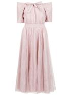Gloria Coelho Off The Shoulder Belted Dress - Pink