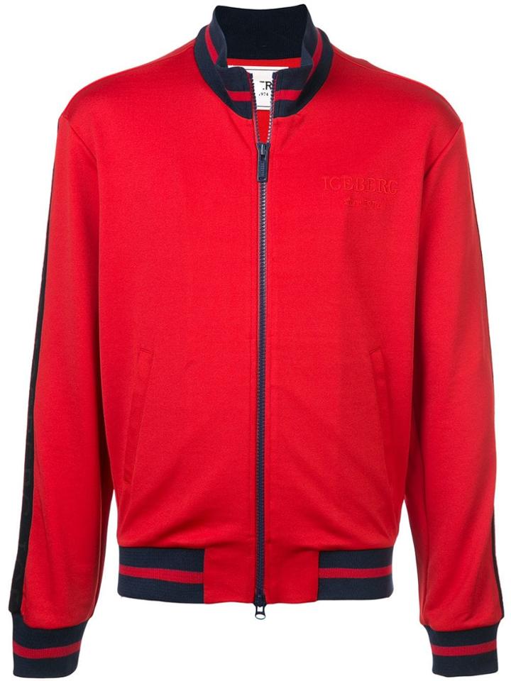 Iceberg Zip-up Logo Jacket - Red